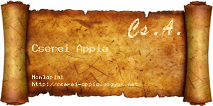 Cserei Appia névjegykártya
